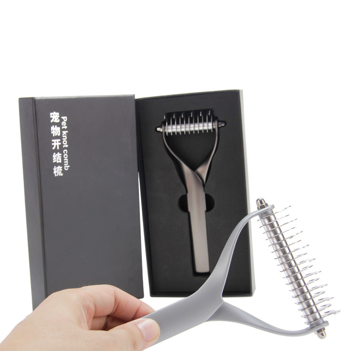 Pet Dog Open Knot Comb Double-sided Hair Removal Comb To Float Hair Comb Zinc Alloy Material Pet Industry Applicable Products