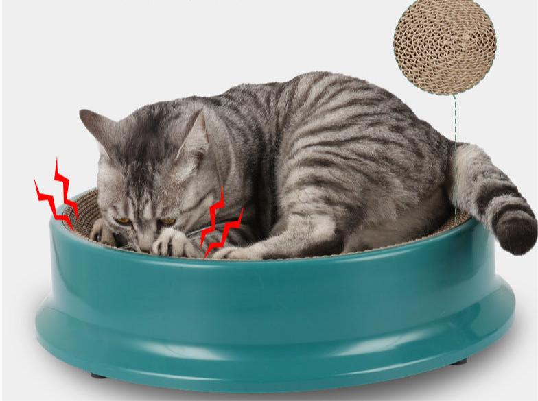Manufacturer In Stock New Corrugated Paper Replaceable Round Cat Scratch Board Cat Toy Supplies Bowl-shaped Cat Scratch Pot
