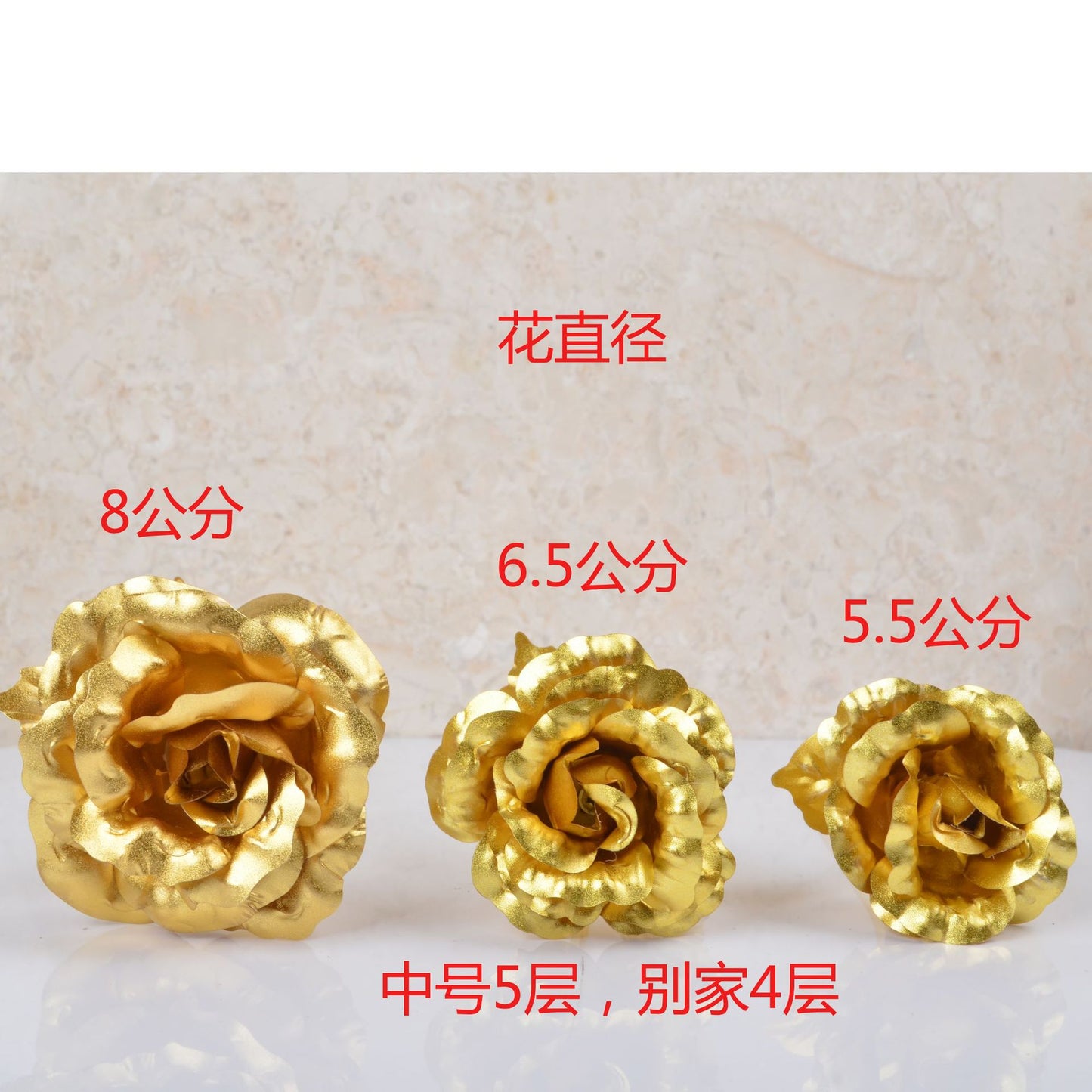 Gold Foil Rose Flower Large Gold Foil Flower Tanabata Gift Gold Rose Flower Chocolate Flower For Girlfriend Small Size
