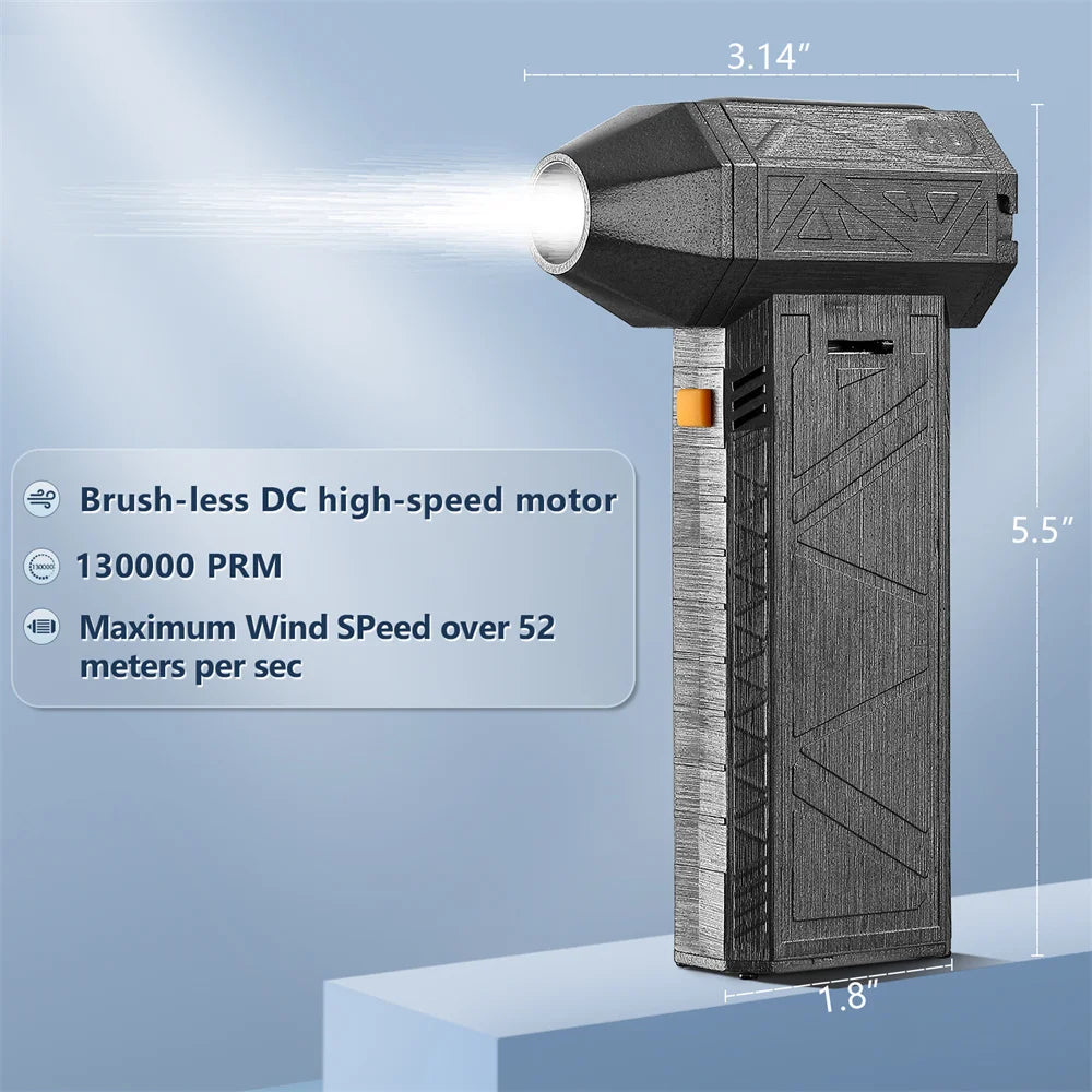 Air Blower 130000rpm Turbo Fan Handheld Mini Turbo Industrial Booster Violent Fan Turbo Jet Fan Dust Blower Cleaning Tool Type-C