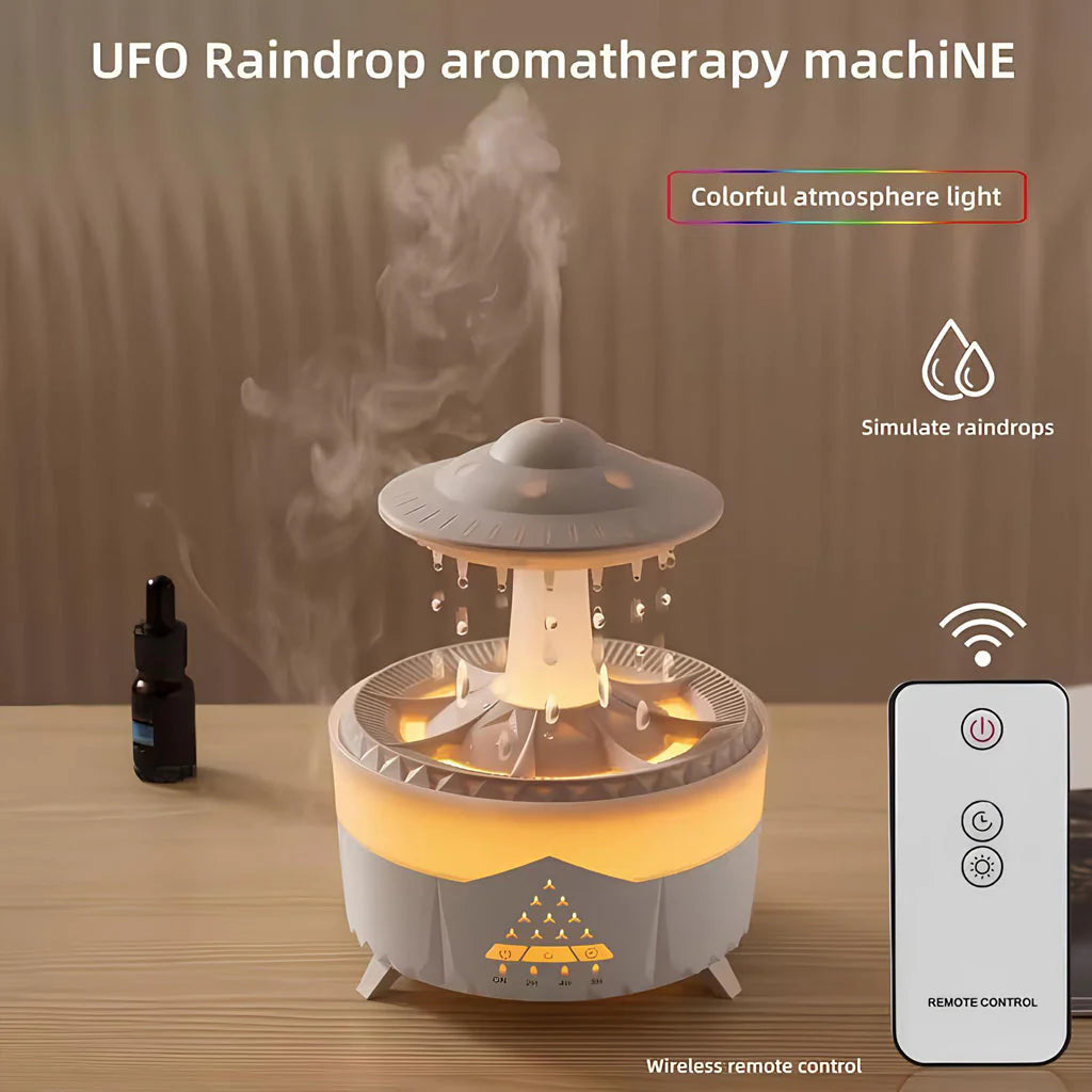 New Raindrop Fragrant Machine Essential Oil Diffuser Home Desktop Rotating Water Drop Humidifier Colorful Raindrop Aromatherapy Machine