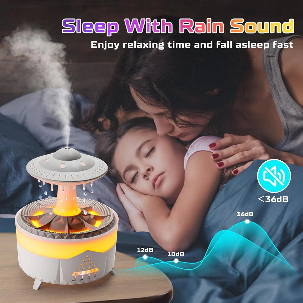 New Raindrop Fragrant Machine Essential Oil Diffuser Home Desktop Rotating Water Drop Humidifier Colorful Raindrop Aromatherapy Machine