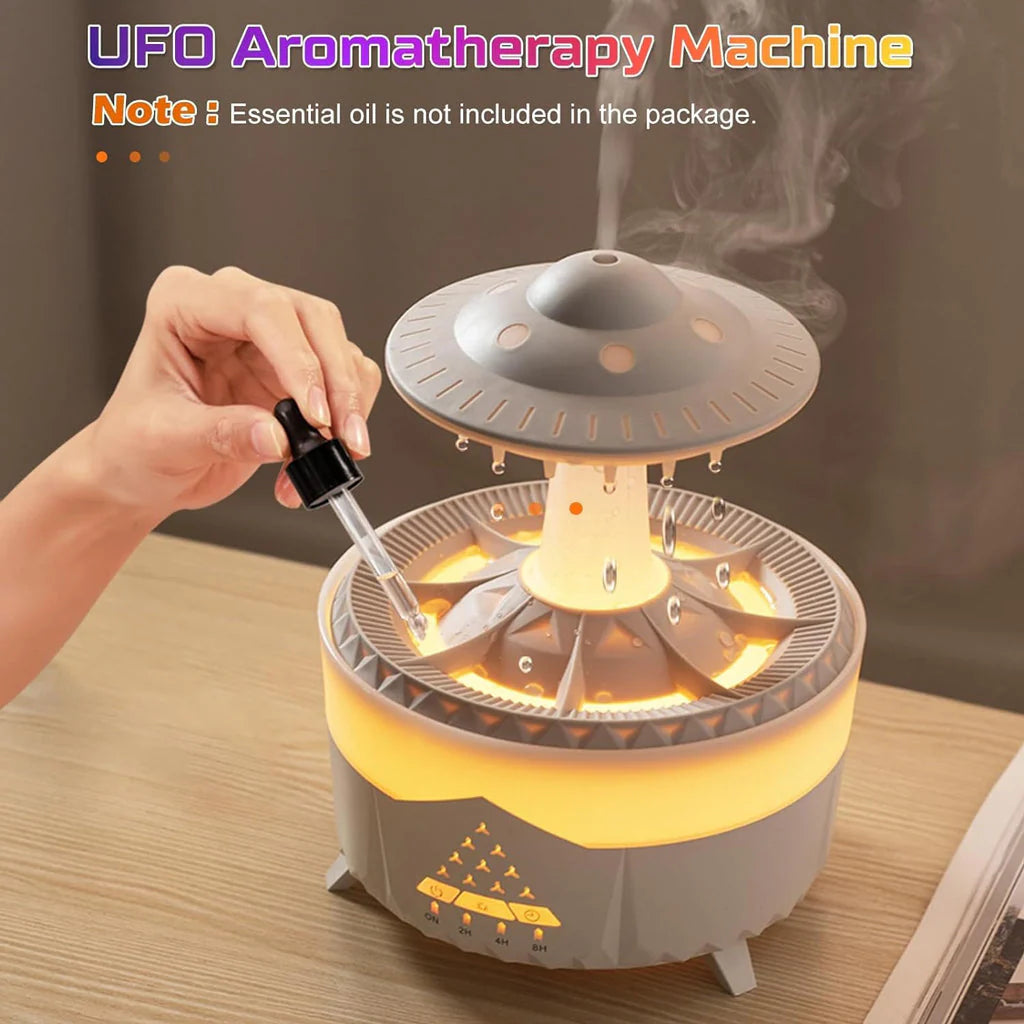 New Raindrop Fragrant Machine Essential Oil Diffuser Home Desktop Rotating Water Drop Humidifier Colorful Raindrop Aromatherapy Machine