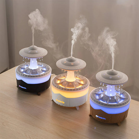 New Raindrop Fragrant Machine Essential Oil Diffuser Home Desktop Rotating Water Drop Humidifier Colorful Raindrop Aromatherapy Machine