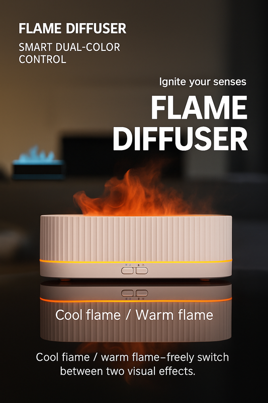Flame Aromatherapy Machine Bedroom Desktop Atmosphere 3D Flame Projection Humidifier Desk Advanced Ornaments Diffuser