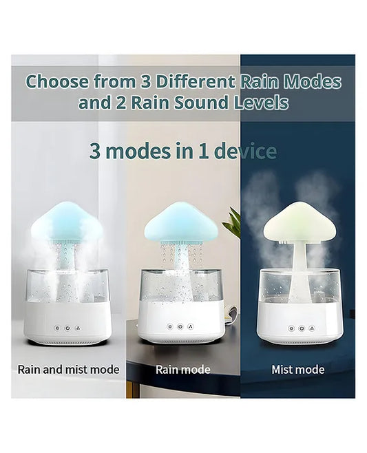 Cross-border Bluetooth Audio Raindrop Aromatherapy Humidifier Ultrasonic Humidifier Colorful Mushroom Cloud Raindrop Night Light