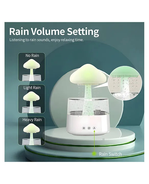 Cross-border Bluetooth Audio Raindrop Aromatherapy Humidifier Ultrasonic Humidifier Colorful Mushroom Cloud Raindrop Night Light