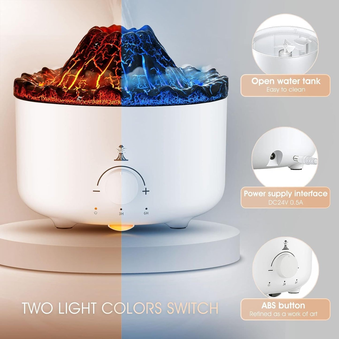 New Volcanic Lava Aromatherapy Machine Home Desktop Flame Humidifier Advanced Sense Simulation Flame Aromatherapy Machine Cross Border