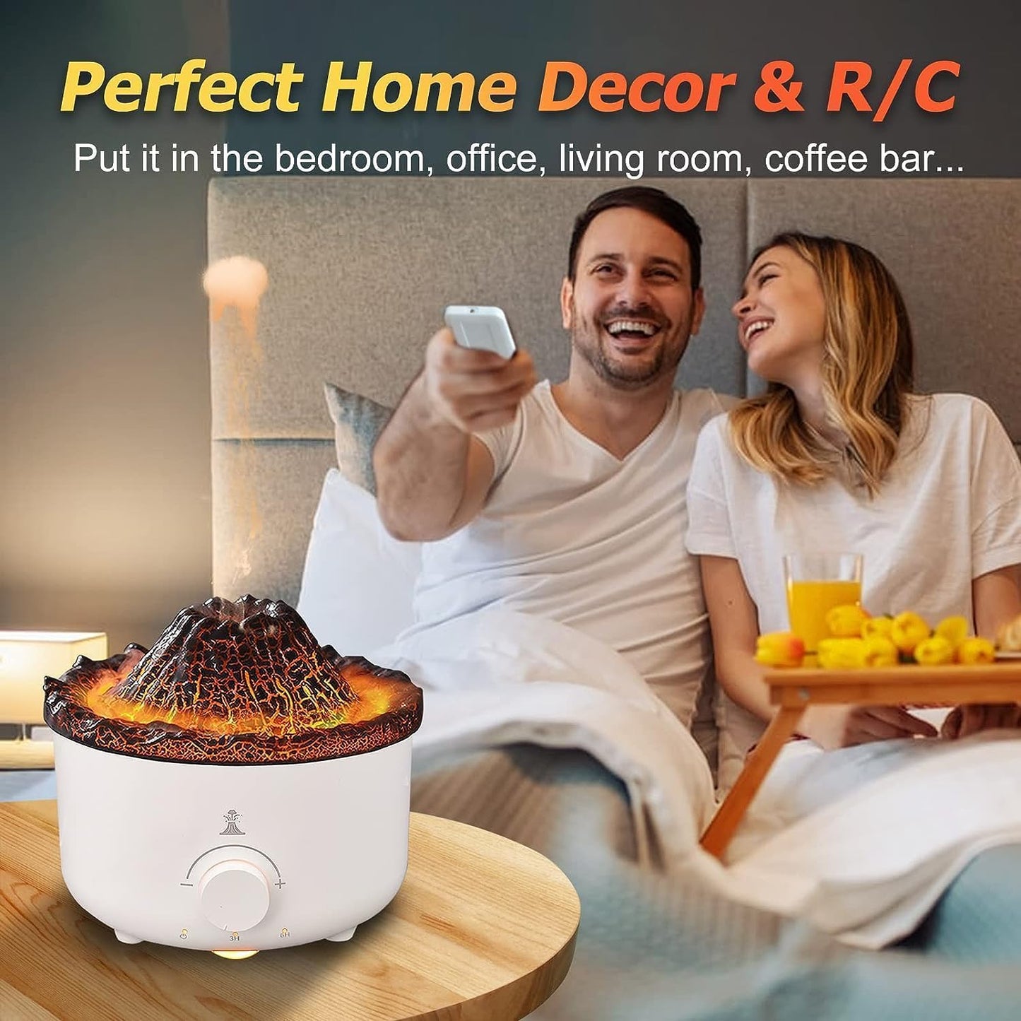 New Volcanic Lava Aromatherapy Machine Home Desktop Flame Humidifier Advanced Sense Simulation Flame Aromatherapy Machine Cross Border