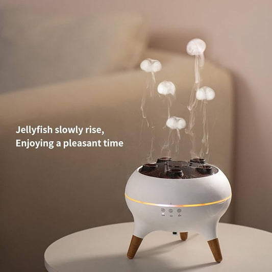 Cross-border New Timing Remote Control Humidifier Household Ultrasonic Porous Atomization Heavy Mist Jellyfish Aromatherapy Machine