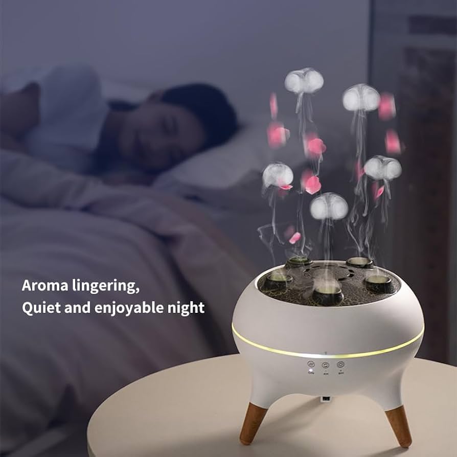 Cross-border New Timing Remote Control Humidifier Household Ultrasonic Porous Atomization Heavy Mist Jellyfish Aromatherapy Machine