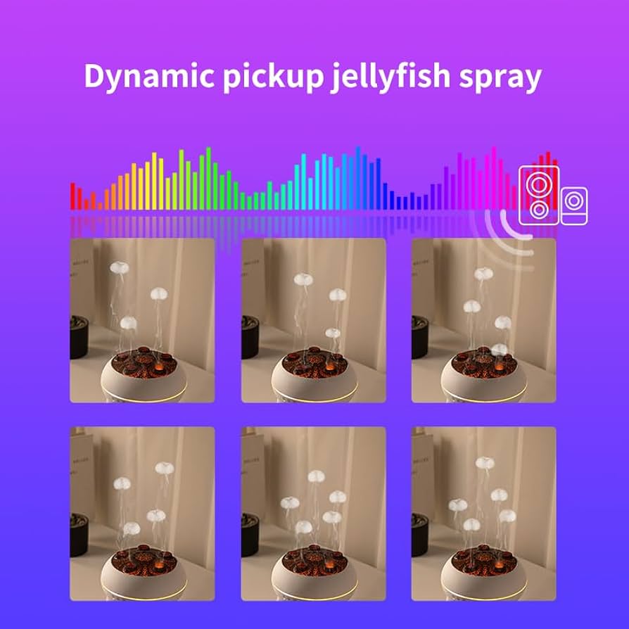 Cross-border New Timing Remote Control Humidifier Household Ultrasonic Porous Atomization Heavy Mist Jellyfish Aromatherapy Machine