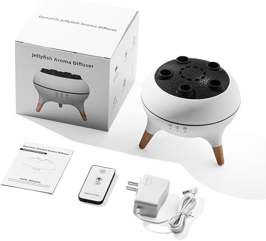 Cross-border New Timing Remote Control Humidifier Household Ultrasonic Porous Atomization Heavy Mist Jellyfish Aromatherapy Machine