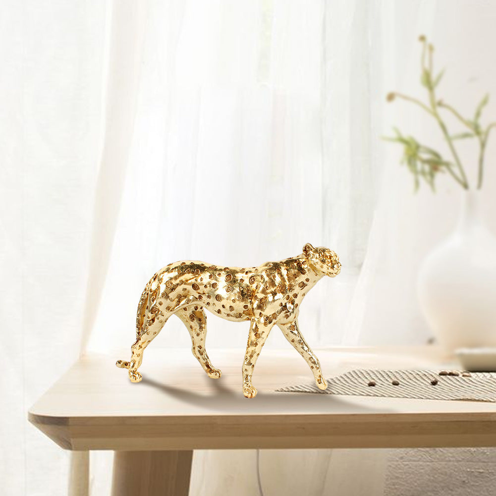 New Light Luxury Resin Leopard Animal Simulation Statue Resin Crafts Home Living Room Landscape TV Cabinet Decoration