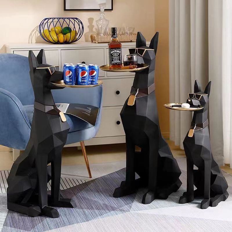 Large Floor Gentleman Dog Storage Lucky Decoration High-value Housewarming New Residence Living Room Entrance Home Decorations