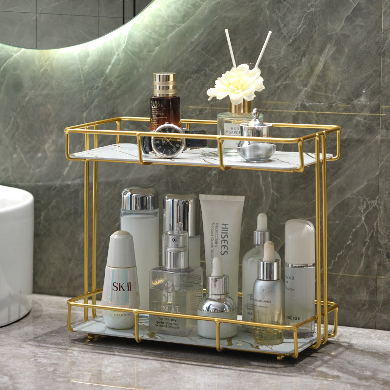 Toilet Bathroom Cosmetics Storage Rack Desktop Washing Table Skin Care Storage Rack Iron Rust-proof Toilet