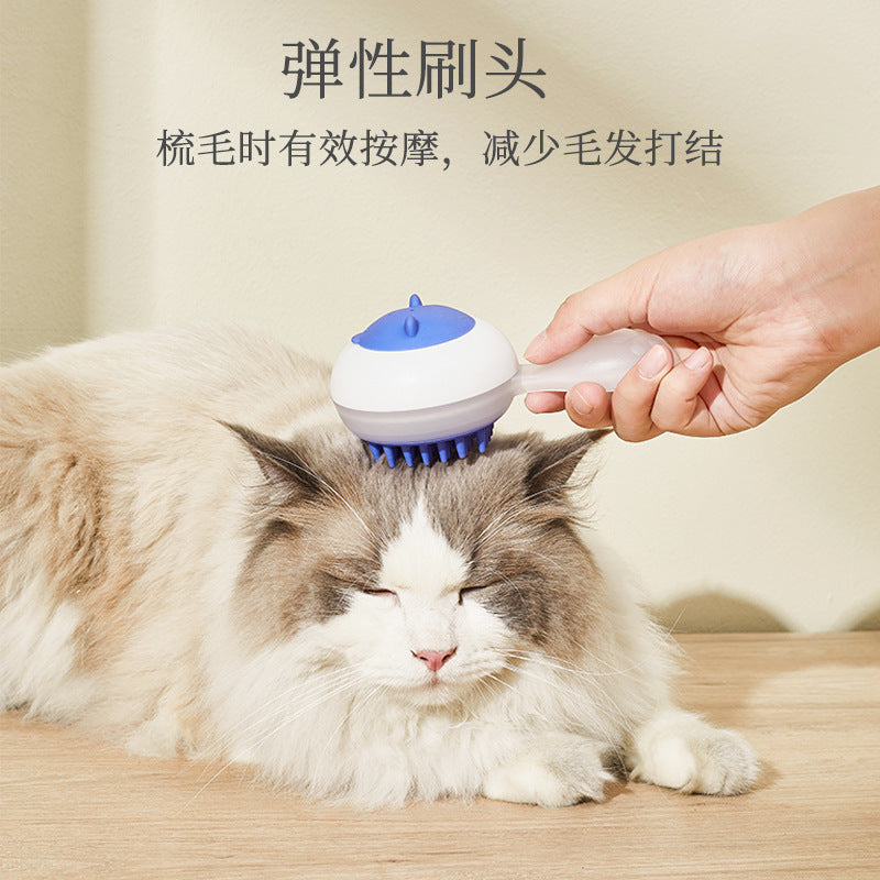New Liquid Injection Automatic Cleaning Pet Dog Bath Brush Massage Dry And Wet Dual-Use Cat Soft Rubber Massage Hair Removal Brush