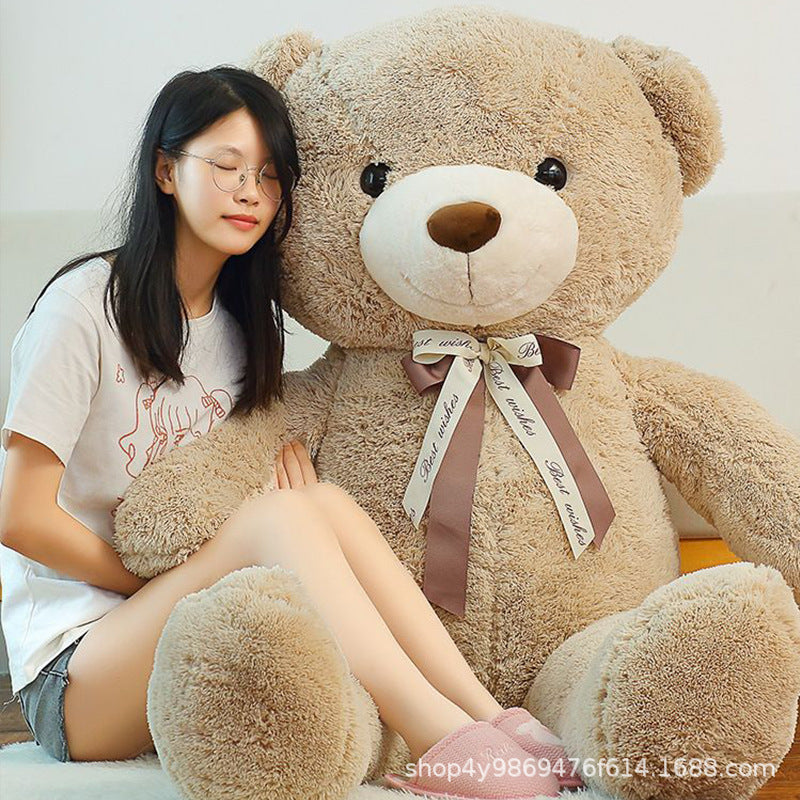 Milan Plush Bear Teddy Bear Expression Doll Large Super Cute Ribbon Bear Children's Gift