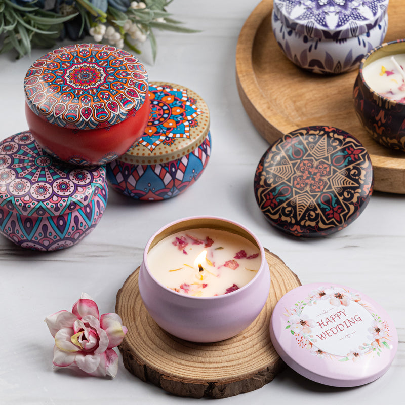 Dried Flower Aromatherapy Candle Household Soybean Wax Tinker Pot Odor Removal Smokeless Aroma Candle Birthday Gift Accompanying Gift