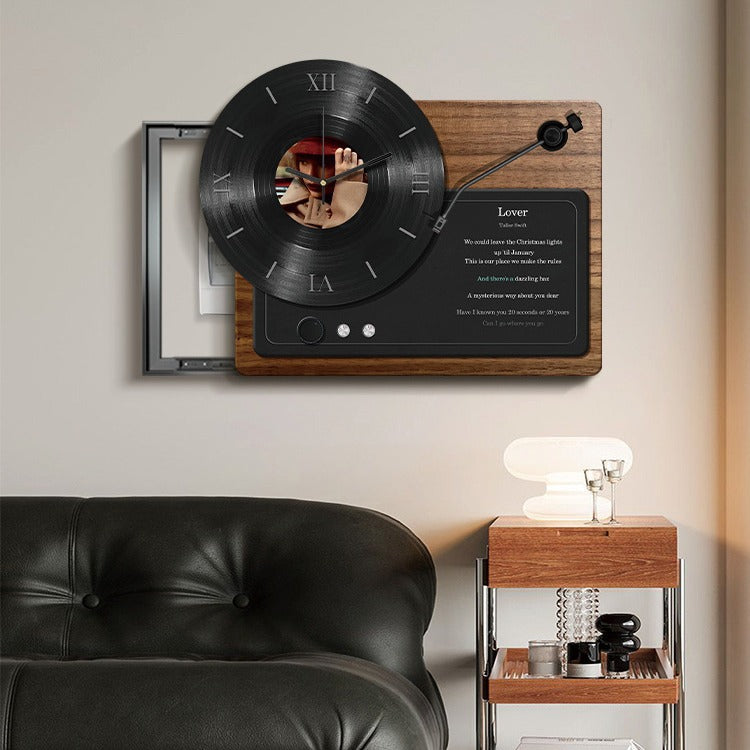 Vinyl Record Meter Box Decorative Painting Wall Clock High Sense Niche Art Distribution Box Painting Restaurant Creative Clock