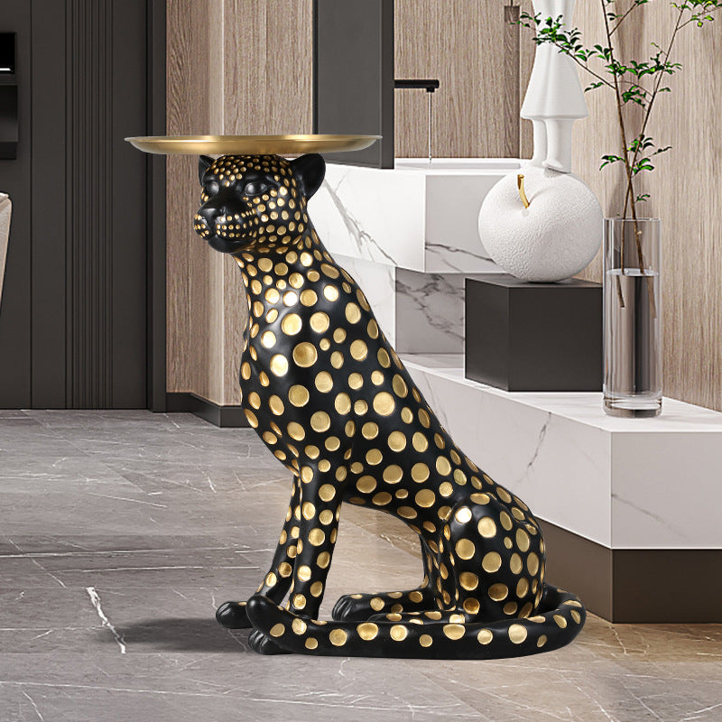 Large TV Cabinet Living Room Floor Decoration Hallway Entrance Sofa Tray Storage Sculpture Decoration Leopard