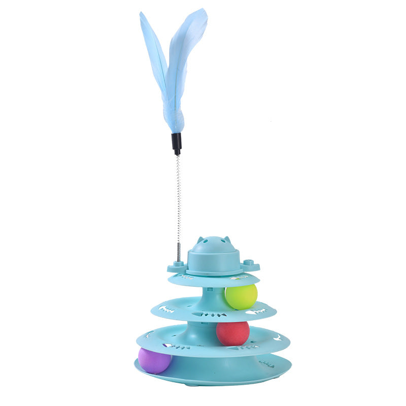 New Macaroon Color Four-layer Cat Turntable Cat Interactive Self-hi Boring Toy Educational Cat Toy Manufacturers