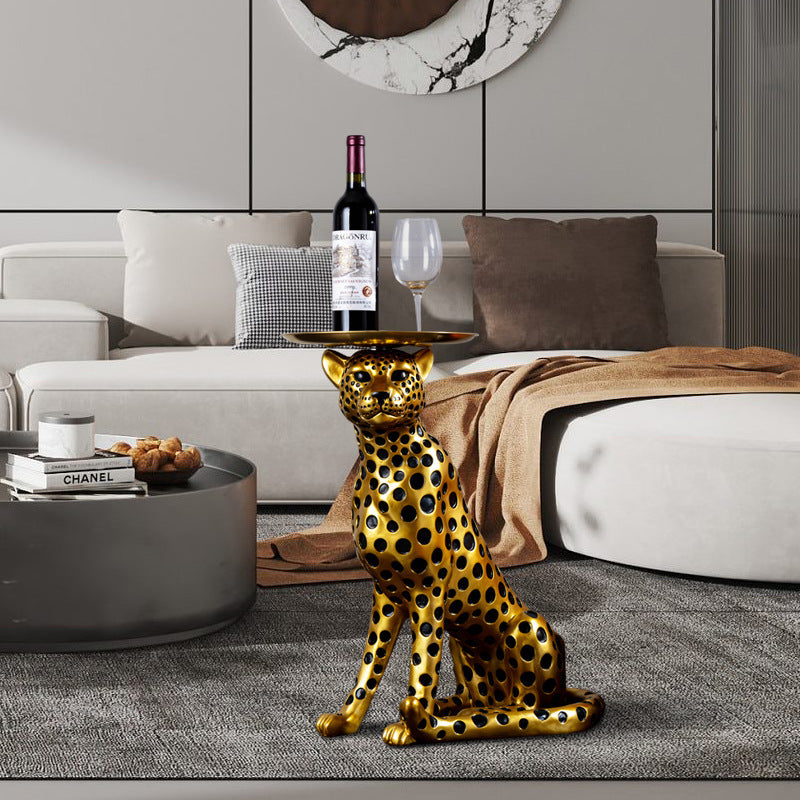 Creative Leopard Floor Decoration Large Storage Tray Living Room Entrance Sofa Next To The Decoration Housewarming Gift