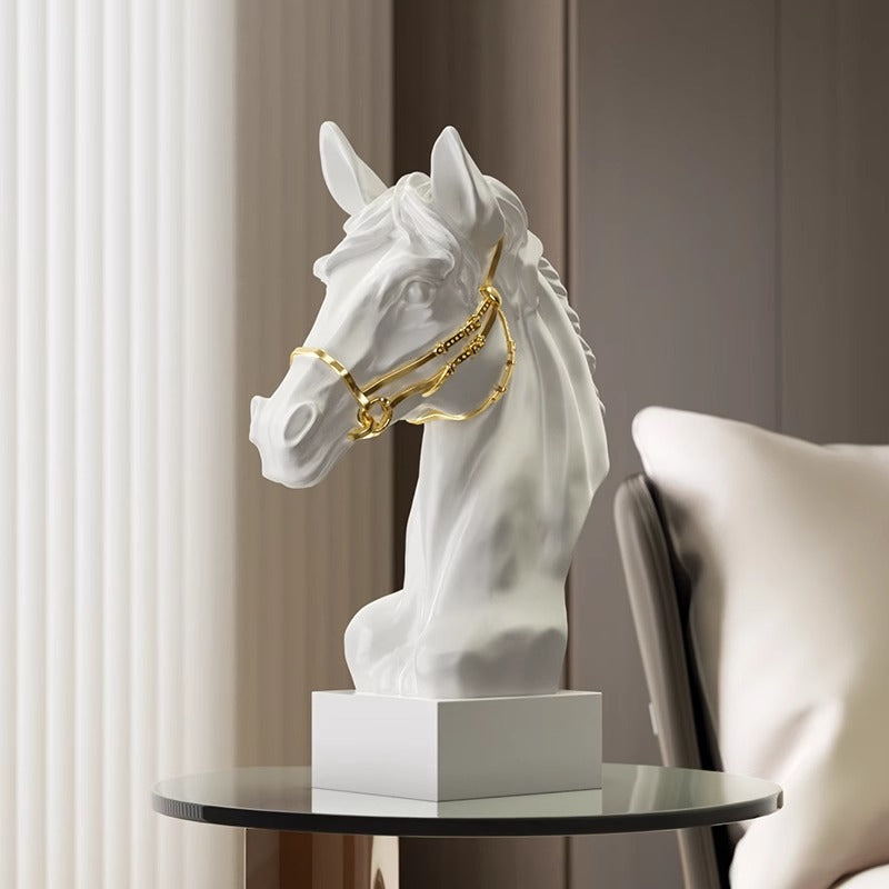 Middle Ancient Style Horse Head Ornaments Art High Sense Resin Home Decorations Living Room Wine Cabinet Display Cabinet Front Desk Display