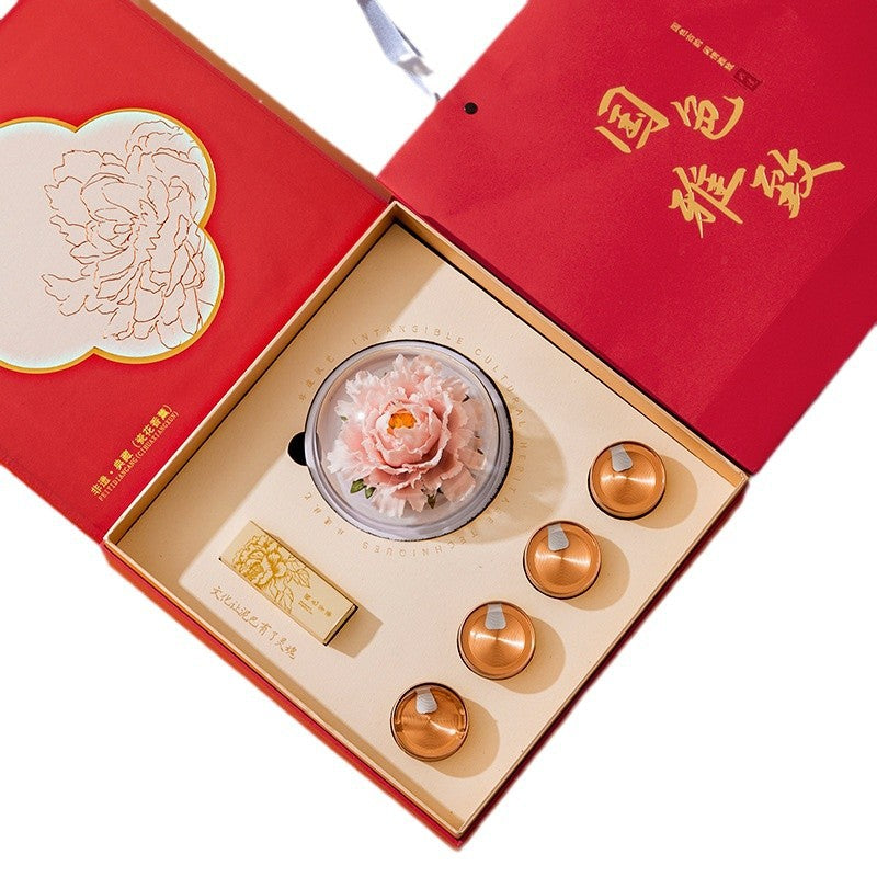 Ceramic Aromatherapy Tea Porcelain Flower 2025 Event Spring Festival Accompanying Gift Business Gift Suit Gift Box Crafts