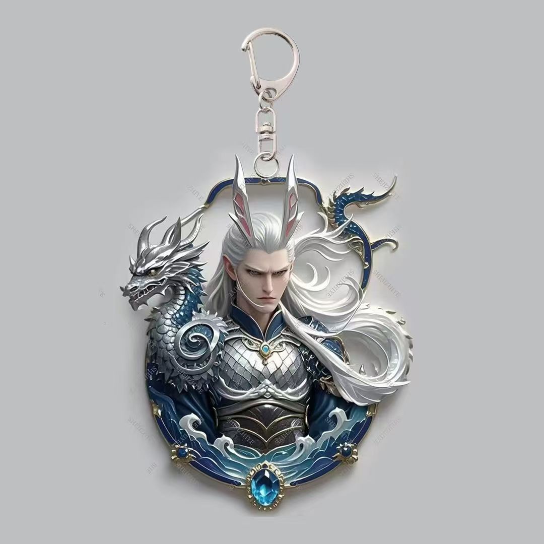 Nezha Devil Boy Naohai New Ao Bing Ao Guang Mobile Phone Chain High Color Value Handsome Acrylic Keychain Friends Gift