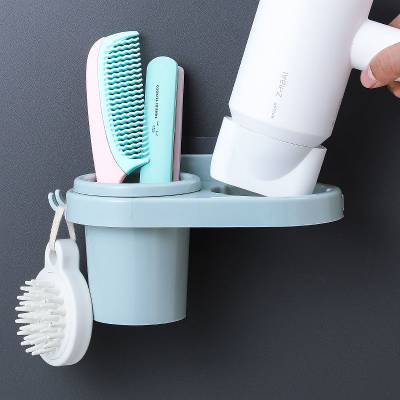 Multifunctional Hair Dryer Storage Rack Bathroom Toilet Storage Bracket Placing Rack Punch-Free Wall-Mounted Toilet Drill