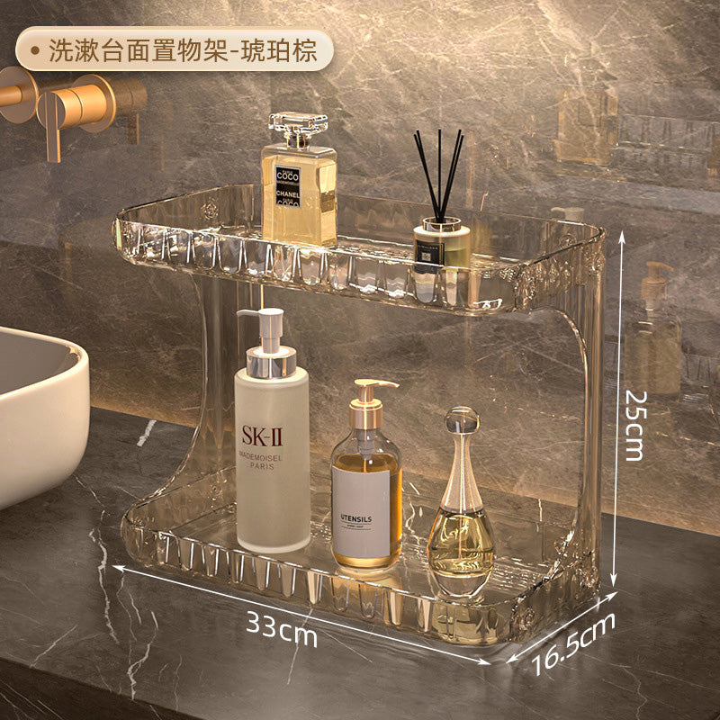 Light Luxury Bathroom Storage Rack Wash Countertop Cosmetic Storage Box Desktop Bathroom Skin Care Storage Shelf