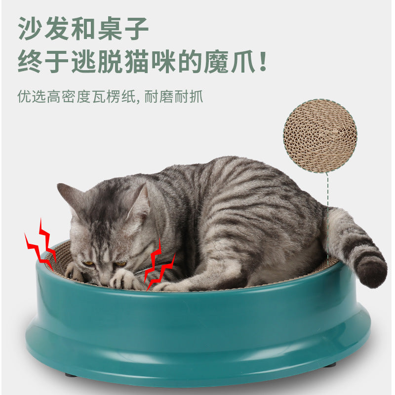 Manufacturer In Stock New Corrugated Paper Replaceable Round Cat Scratch Board Cat Toy Supplies Bowl-shaped Cat Scratch Pot