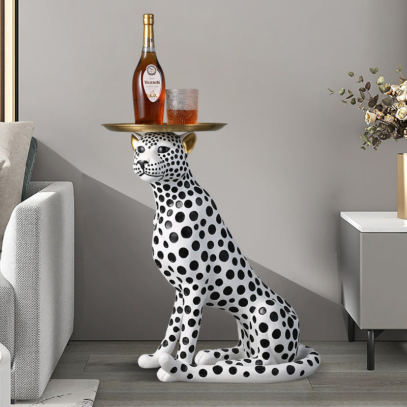 Large TV Cabinet Living Room Floor Decoration Hallway Entrance Sofa Tray Storage Sculpture Decoration Leopard