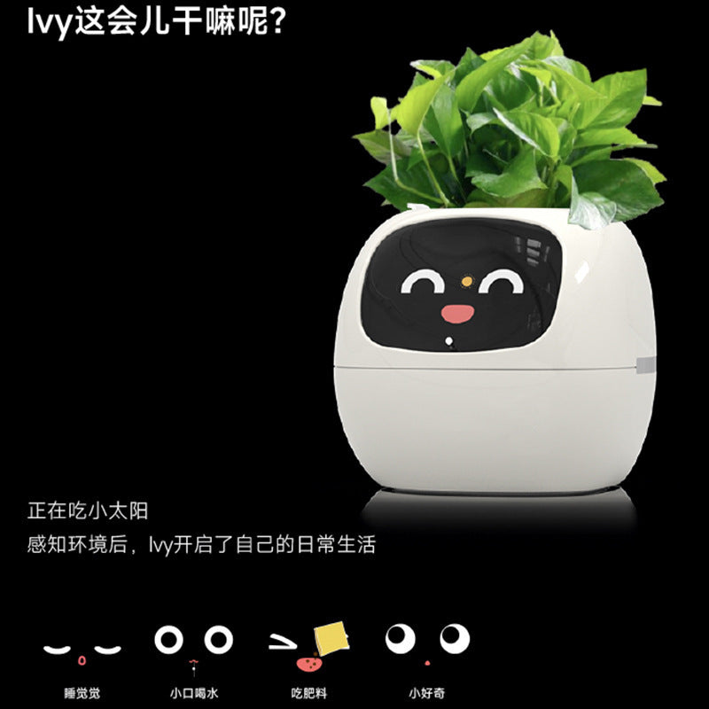 Intelligent Lazy Man Automatic Water Absorbent Flower Pot Plastic Resin Round USB Rechargeable Indoor Plant Small Flower Pot