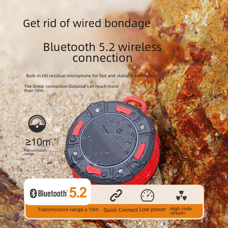 Riding Bathroom Waterproof Bluetooth Speaker Kitchen With Large Suction Cup Mini Wireless Portable Audio Outdoor