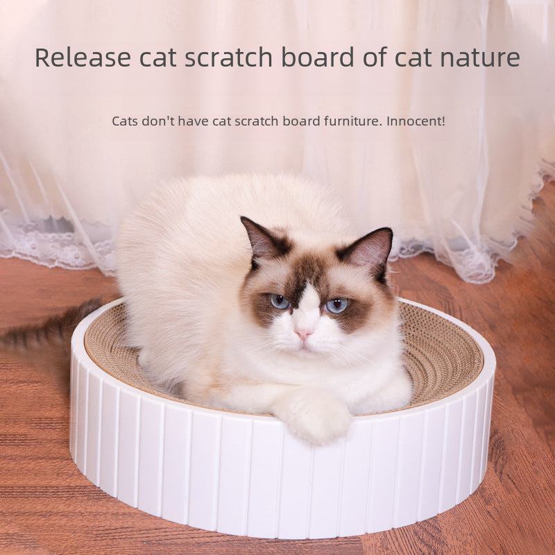 Cat Scratch Board Does Not Drop Crumbs Cat Nest Integrated Wear-resistant Round Cat Scratch Basin Corrugated Paper Replacement Core Large Wholesale Cat Scratch Pad