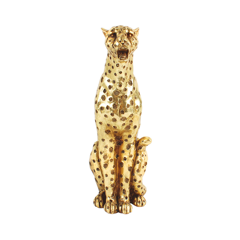 New Light Luxury Resin Leopard Animal Simulation Statue Resin Crafts Home Living Room Landscape TV Cabinet Decoration