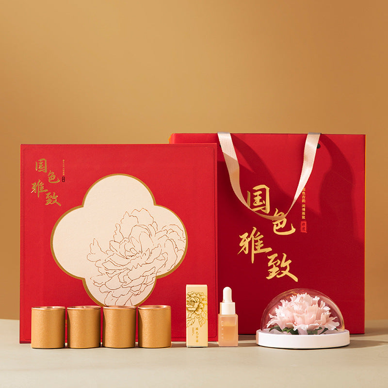 Ceramic Aromatherapy Tea Porcelain Flower 2025 Event Spring Festival Accompanying Gift Business Gift Suit Gift Box Crafts