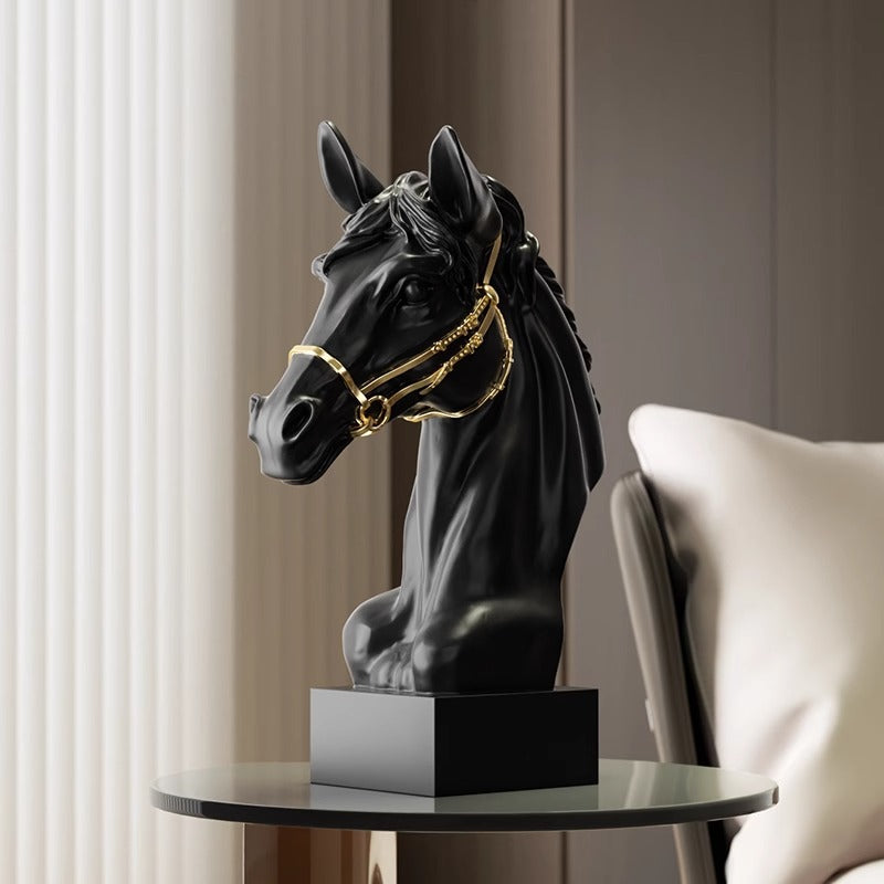 Middle Ancient Style Horse Head Ornaments Art High Sense Resin Home Decorations Living Room Wine Cabinet Display Cabinet Front Desk Display