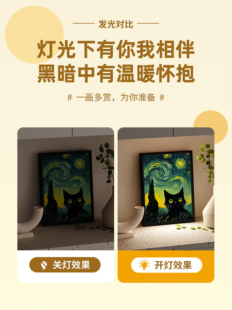 Cat Lighting Painting Bluetooth Audio Creative Birthday Gift Girl Sends Girlfriend Boyfriend Niche Practical Ritual Sense