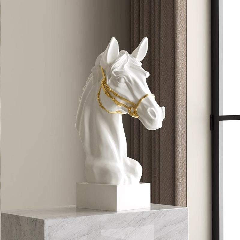 Middle Ancient Style Horse Head Ornaments Art High Sense Resin Home Decorations Living Room Wine Cabinet Display Cabinet Front Desk Display