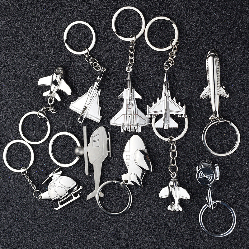 Creative Aircraft Model Key Chain Pendant Imitation J-20 Aircraft Model Key Chain Metal Aircraft Lettering Small Gift