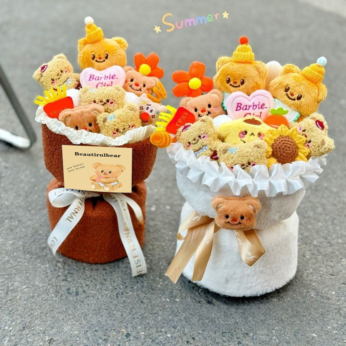 Spring Festival New Year Gift Internet Red Butter Bear Doll Doll Flower Bouquet Birthday Gift For Girls
