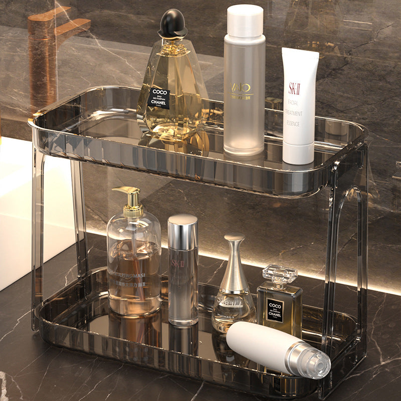 Light Luxury Toilet Double-layer Rack Washstand Cosmetic Storage Box Desktop Bathroom Skin Care Storage Rack