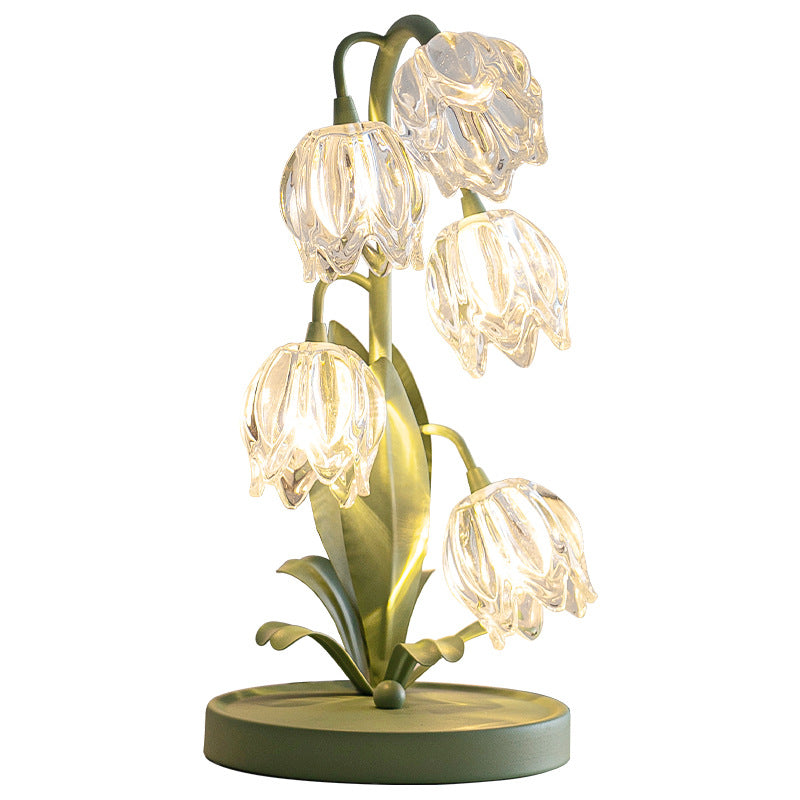 2024 New Arrival Pastoral Flower Table Lamp French Decorative Bedroom Bedside Lamp Sofa Internet Celebrated Tulip Atmosphere Lamp