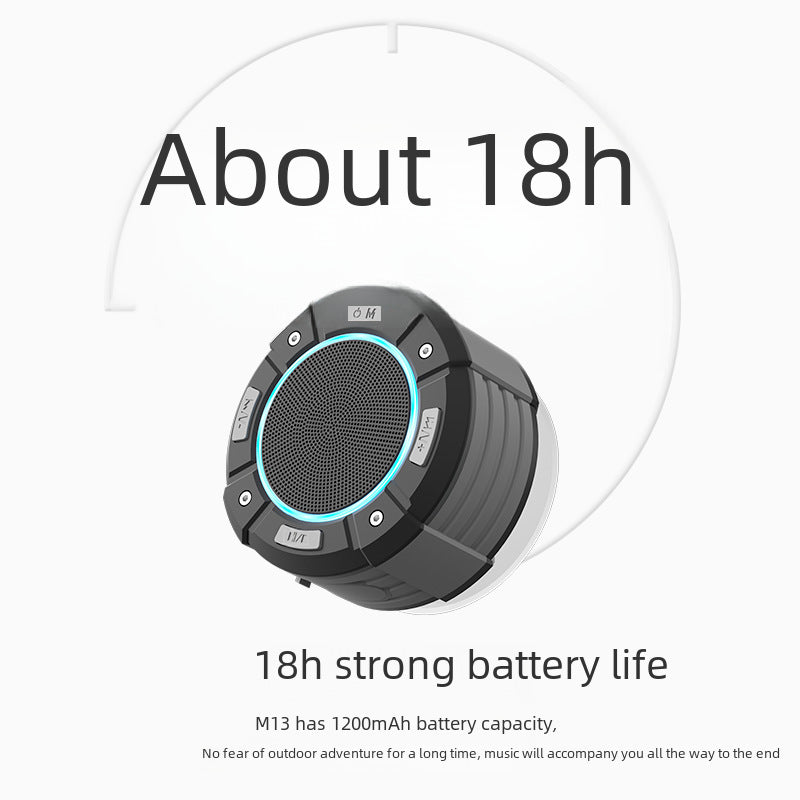 Riding Bathroom Waterproof Bluetooth Speaker Kitchen With Large Suction Cup Mini Wireless Portable Audio Outdoor