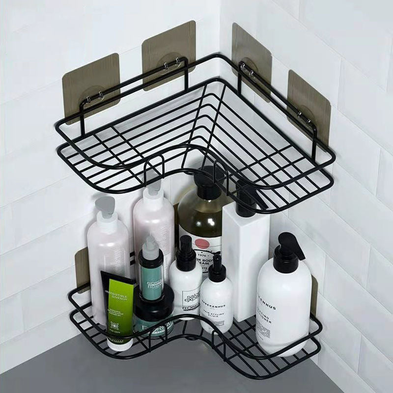 Wrought Iron Triangle Rack Corner Bathroom Bathroom Wall-mounted Kitchen Storage Rack Punch-free Kitchen Storage Rack