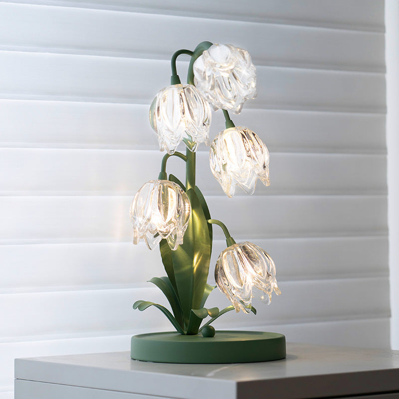 2024 New Arrival Pastoral Flower Table Lamp French Decorative Bedroom Bedside Lamp Sofa Internet Celebrated Tulip Atmosphere Lamp