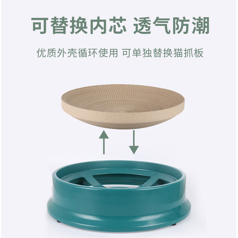 Manufacturer In Stock New Corrugated Paper Replaceable Round Cat Scratch Board Cat Toy Supplies Bowl-shaped Cat Scratch Pot